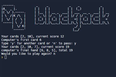 blackjack ascii art